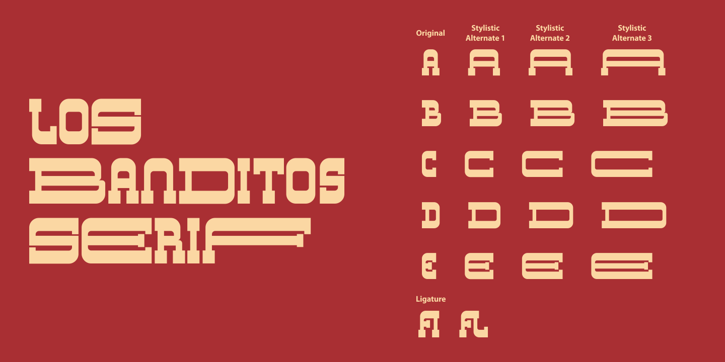 Ejemplo de fuente Los Banditos Serif